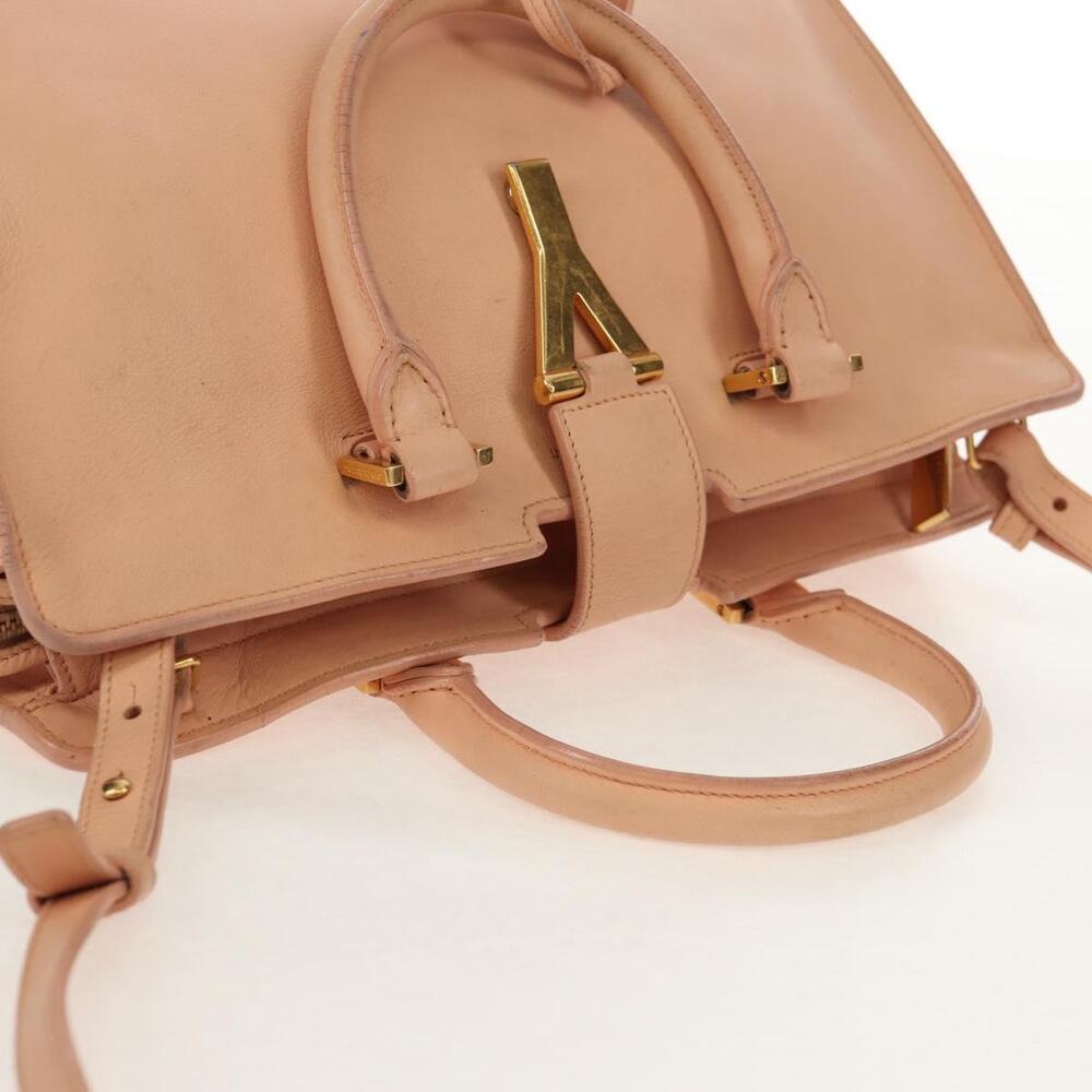 SAINT LAURENT Petit Kabas Hand Bag Leather 2way Pink Gold Auth bs31628 - Picture 14 of 16